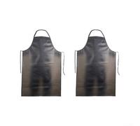 Fauhapyway Lot 2 Tabliers Chef 120x65cm Résistants aux Taches | PVC lisse, bloque éclaboussures et taches, protection corps fiable, noir semi-transparent, usage quotidien