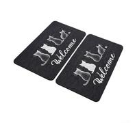 Fauhapyway Lot de 2 paillassons antidérapants pour porte de chat 40 x 60 cm | Maille en polypropylène, piège la saleté, la boue, dos en caoutchouc naturel, 40 x 60 cm, lot de 2