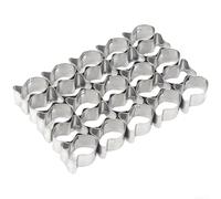 Fauhapyway Lot de 25 moules à biscuits en acier durable | Acier inoxydable, résistant à la rouille, taille 12 cm x 8 cm, réutilisable pour une utilisation durable
