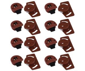 Fauhapyway Lot de 8 paires de roues de porte coulissante avec roulettes et guides en nylon pour armoire et placard Marron