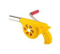 Fauhapyway Souffleur à manivelle portable pour allumage au charbon - Pompe à air manuelle pour barbecue et feu de camp - Outil de jardin résistant à la chaleur 30 x 12 cm (jaune (engrenage métallique)