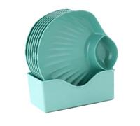 Fauitay Ensemble D'assiettes à Dîner en Coquille, Plat de Service Japonais en Plastique Réutilisable avec Section de Trempage pour Collation, Apéritif, Dessert Divertissant 8 Pièces (Verte)
