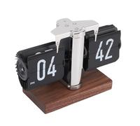 Fauitay Horloge de Bureau Rabattable, Rétro Vintage, 12 Heures, Alimentée par Batterie, Mécanique, Numérique, Calendrier Rabattable Automatiquement, avec Silencieux, tac, pour Salon, (Noire)