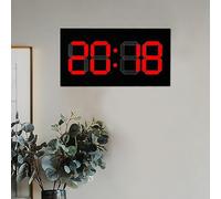 Fauitay Horloge Numérique en Acrylique, écran 14 Pouces avec Télécommande, Heure, Date, Semaine, Cycle de Température, 16 Alarmes, Veilleuse, Mémoire de Mise Hors Tension, pour Une (Prise UE)