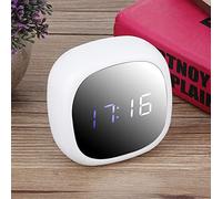 Fauitay Réveil LED Multifonctionnel, Horloge Miroir de Bureau avec Affichage 24 Heures pour Chambre à Coucher et Salon (Blanche)