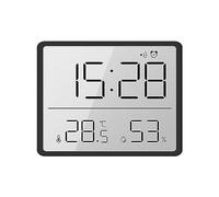 Fauitay Réveil Numérique, écran LCD avec Affichage de la Température et de l'humidité, Horloge électronique pour la Maison, la Chambre à Coucher et Le Bureau (Noire)