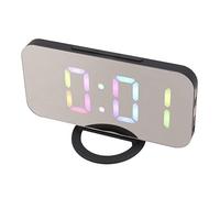 Fauitay Réveil Numérique Miroir LED avec Grand écran RVB, 6 Niveaux de luminosité, Deux Ports USB pour Le Chargement (Noire)