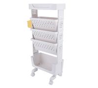 FAUOSWUK Chariot de Rangement Mobile, étagère Roulante à 5 Niveaux, pour Salle de ureau, Chambre à Coucher, Conception Durable en PP (Blanche)