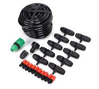 FAUOSWUK Ensemble de Tuyaux D'irrigation Automatique, Système D'arrosage de Jardin de 10 M pour un Entretien Facile des Plantes, Idéal pour Balcon et Serre, PVC Durable, 1 Tuyau et Connecteurs