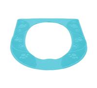 FAUOSWUK Housse de Siège de Toilette en Silicone, Durable, Lavable, Antidérapante, pour Usage Familial, 39,5x34cm (Bleu)