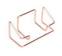 FAUOSWUK Porte-Cartes de Visite en Fer Durable, Présentoir à Finition Lisse pour Le Bureau, 5 Pièces, Présentoir de Cartes de Visite en Métal pour Le Bureau (Or Rose)