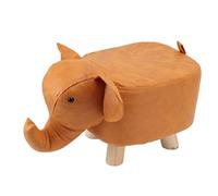 FAUOSWUK Repose-Pieds en Forme d'animal Mignon, Tabouret D'éléphant de Dessin animé rembourré pour la Décoration de la Chambre à Coucher Familiale et du Salon 11,8x9,8x9,4 Pouces (Orange)