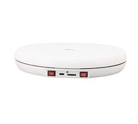 FAUOSWUK Table D'affichage Rotative électrique de 25cm, Conception Silencieuse avec Lumière LED pour Vitrine de Bijoux et de Produits, Matériau ABS (Blanc)
