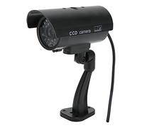 Fausse Caméra, Caméra de sécurité Factice, Fausse Caméra de Surveillance Simulée CCTV avec Lumière Clignotante Rouge Réaliste et Autocollant D'avertissement pour Intérieur