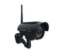 Fausse caméra de sécurité extérieure, caméra de surveillance factice alimentée avec 1 LED rouge clignotante, fausse caméra dôme pour la