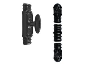 Fausse crémone ROLLINGER rustique noire - Bouton n°6 - Pour tringle 16 x 8 - CRD168BT6BV