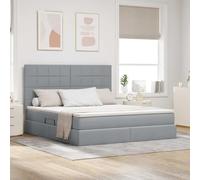 Fausse Cuir hydraulique Ouverture latérale Moderne Gris Clair 180 x 200 cm | Lit avec rangement et matelas Gris clair 180 x 200 cm Polyester avec tête de et mécanisme hydraulique, lit moderne avec
