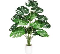 Fausse plante Monstera grand format (75 cm) en plastique, décoration végétale verte pour le salon, le bureau, une fête ou un mariage