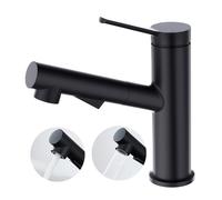 Faustina Robinet Salle de Bain pour Lavabo avec Douchette Extractible, Mitigeur Monocommande Monotrou, Noir