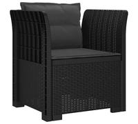 Fauteuil 1 place avec coussin, imitation rotin, plastique PP, anthracite (vidaXL)
