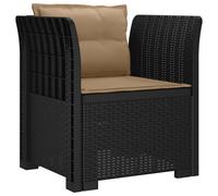 Fauteuil 1 place avec coussin, imitation rotin, plastique PP, anthracite (vidaXL)