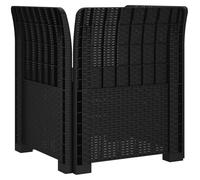 Fauteuil 1 place avec coussin, imitation rotin, plastique PP, anthracite (vidaXL)