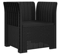 Fauteuil 1 place avec coussin, imitation rotin, plastique PP, anthracite (vidaXL)