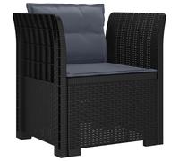 Fauteuil 1 place avec coussin, imitation rotin, plastique PP, anthracite (vidaXL)