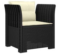 vidaXL Fauteuil 1 place avec coussin imitation rotin plastique PP anthracite