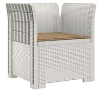 Fauteuil 1 place avec coussin, imitation rotin, plastique PP, blanc (vidaXL)