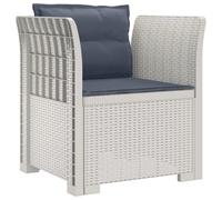 Fauteuil 1 place avec coussin, imitation rotin, plastique PP, blanc (vidaXL)
