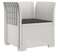 Fauteuil 1 place avec coussin, imitation rotin, plastique PP, blanc (vidaXL)