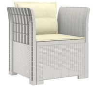 Fauteuil 1 place avec coussin, imitation rotin, plastique PP, blanc (vidaXL)