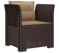 Fauteuil 1 place avec coussin, imitation rotin, plastique PP, couleur marron (vidaXL)