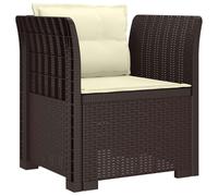 Fauteuil 1 place avec coussin, imitation rotin, plastique PP, couleur marron (vidaXL)