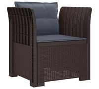 Fauteuil 1 place avec coussin, imitation rotin, plastique PP, couleur marron (vidaXL)