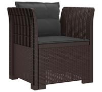 Fauteuil 1 place avec coussin, imitation rotin, plastique PP, couleur marron (vidaXL)