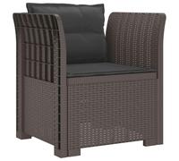 Fauteuil 1 place avec coussin, imitation rotin, plastique PP, gris clair, marque vidaXL