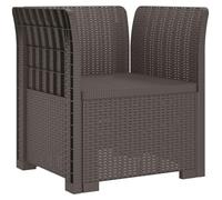 Fauteuil 1 place avec coussin, imitation rotin, plastique PP, gris clair, marque vidaXL