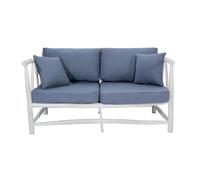 Fauteuil 2 personnes en teck avec coussin gris MOA