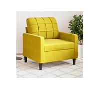 vidaXL Fauteuil Jaune 60 cm Velours