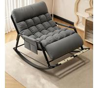 Fauteuil à Bascule 2 Places,Grand Fauteuil Relax Adulte,Chaise à Bascule Confortable en Tissu Imperméable,Rembourrage Moelleux,Fauteuil Détente pour Salon Balcon Chambre C