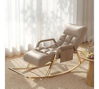 Fauteuil à Bascule Adulte Confortable avec Fonction Relaxation,Dossier Inclinable et Repose-Pieds Extensible,Chaise de Salon,Structure en Acier au Carbone,Maison Chambre Balcon I
