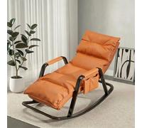 Fauteuil à Bascule Adulte,Fauteuil Relax Grand Confort avec Repose-Pieds,Chaise de Détente Moderne pour Salon Chambre Balcon,Structure en Acier Carbone C