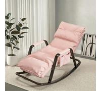 Fauteuil à Bascule Adulte,Fauteuil Relax Grand Confort avec Repose-Pieds,Chaise de Détente Moderne pour Salon Chambre Balcon,Structure en Acier Carbone B