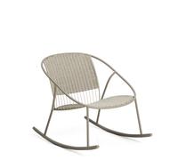 Fauteuil à bascule Atrani en acier galvanisé et corde couleur tourterelle