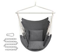 Fauteuil à bascule avec 2 coussins, en métal, 150 kg, gris