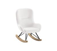 Fauteuil à Bascule Bouclette "Rocky" 68cm Blanc