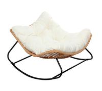 Concept Usine – Fauteuil à bascule Canggu – Résine tressée, grand coussin beige épais
