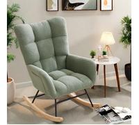 Fauteuil à bascule-chaise à bascule moelleux pour chambre-GRAVEE-rocking chair Teddy - Style Scandinave -Fauteuil chambre-Vert